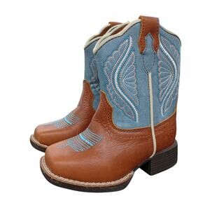 Ariat Shelby Lil Stomper Toddler Sz 6 Blue Brown White